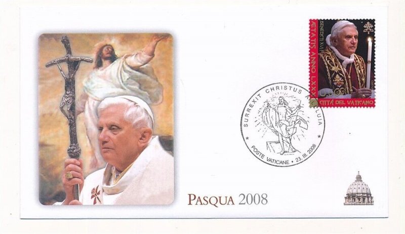D332360 Vatican City Commemorative Cover Pope Benedict XVI Easter 2008