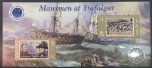 ISLE OF MAN MINISHEET 2005 BATTLE OF TRAFALGAR SGMS1207 MNH