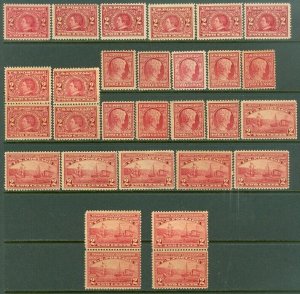 EDW1949SELL : USA 1909 Sc #367, 369, 372. 10 stamps of each Fresh & MNH Cat $455