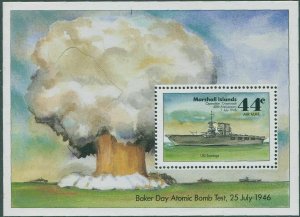 Marshall Islands 1986 SG84 USS Saratoga atomic bomb target MS MNH