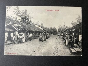 1911 Ceylon Sri Lanka RPPC Postcard Cover Colombo to St Petersburg Russia