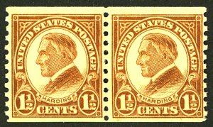 U.S. #598 MINT PAIR OG LH