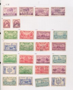 USA 1936/38 MH Used Collection on 9 Pages Incl. Airs (Apx 170+Items) BL1482