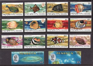 1974 Penrhyn, Northern Cook Islands Sc# 50-63 Tropical Fish, Map  MNH & MH Cv$24