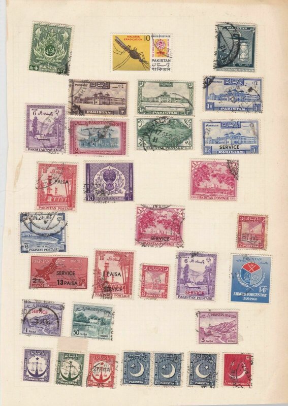pakistan stamps on album page ref r9415
