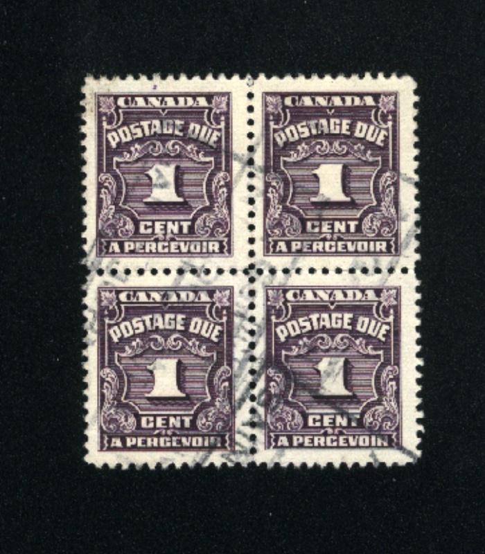 Canada #J15   used block  1933-65 PD  .45