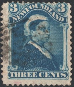 Newfoundland SC#49 3¢ Queen Victoria (1880) Used