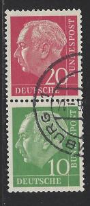 Germany Bund Scott # 710 + 708, used, se-tenant, variation S33