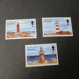 Falkland Islands 1997 Sc 676-678 lighthouse set of 3 MNH