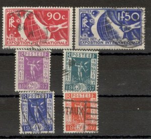 FRANCE - USED SET - WORLD EXHIBITION 1937, PARIS - Mi.No. 328/33 - 1936.