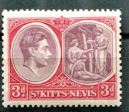 St.Kitts-Nevis   84a Mint OG 1938 3p Medicinal Spring