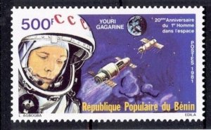 BENIN 1981 20th Anniv. of Manned Space Flight (1v Cpt) MNH CV$8