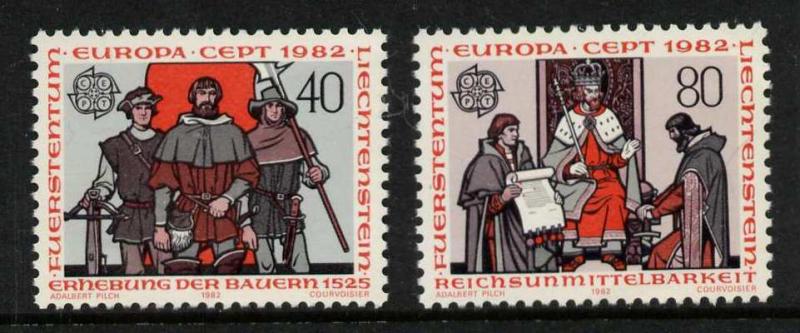 Liechtenstein 733-4 MNH - Europa, Peasants' Uprising, Imperial Direct Rule