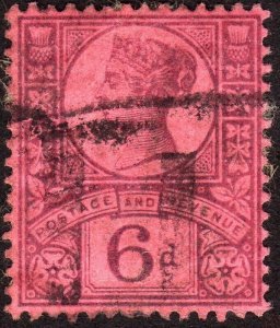 1887, Great Britain, 6p, Used, Sc 119, Sg 208