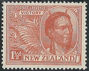 Scott: 167 New Zealand Victory Issue 1 1/2d, MNH