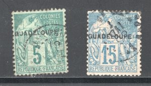 Guadeloupe #17, 19   VF, Used,CV $13.25 ......  2560006