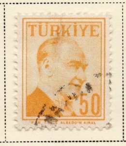 Turkey 1957 Early Issue Fine Used 50K. 091594