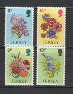 Jersey Sc 95-8 1974 Spring Flowers stamp set mint NH