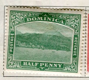 DOMINICA; 1921 early pictorial issue Mint hinged 1/2d. value