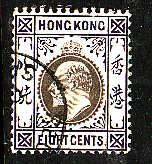 Hong Kong-Sc#75- id9-used 8c vio & black-KEVII-1903-