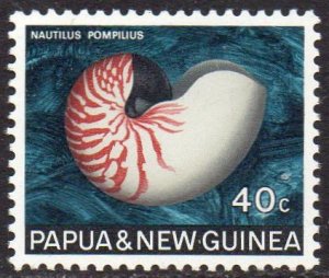 Papua New Guinea 1968 40c Pearly Nautilus (Sea Shells) MH