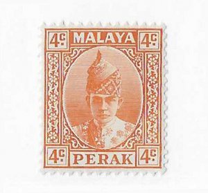 Malaya (Perak) Sc #86 4c orange   scarce issue  NH VF