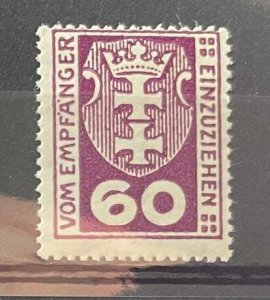 (4637) DANZIG 1921-23 : Yv# 4 TAXE DUE STAMP - MNH VF