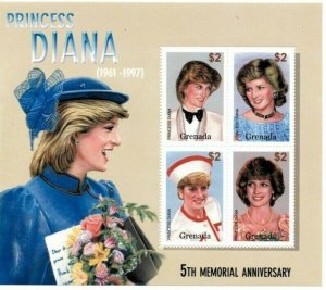 Grenada - 2002 - Princess Diana - Sheet Of 4 - MNH