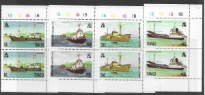 Tuvalu 77-80 MNH Ships set cpl.  x 8 sets, vf. 2022 CV $ 13.60