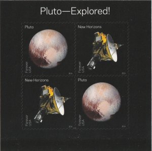 US 5077-5078 5078a Pluto-Explored! F sheet 4 MNH 2016