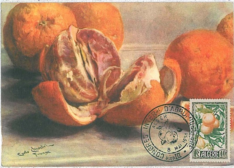 38747 - Algeria - POSTAL HISTORY - FDC MAXIMUM CARD 1954 - FRUIT Oranges-