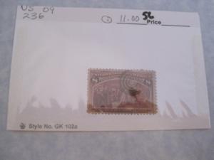 US #236 Used SCV $11.00