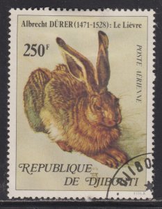 Djibouti C120 Young Hare by: Albrecht Dürer 1978