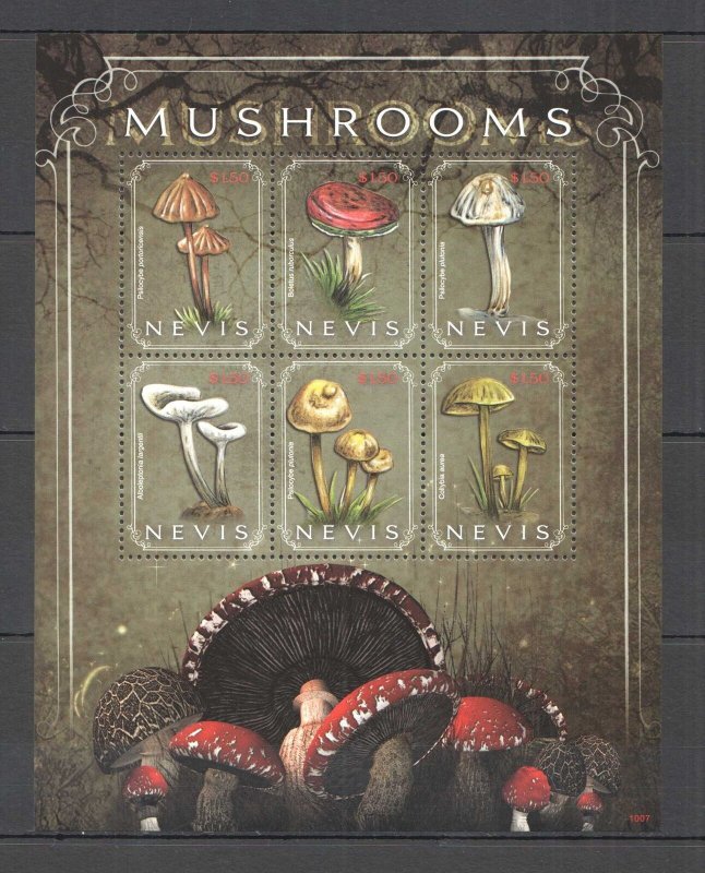 L0191 2010 Nevis African Mushrooms Flora Nature Kb Mnh