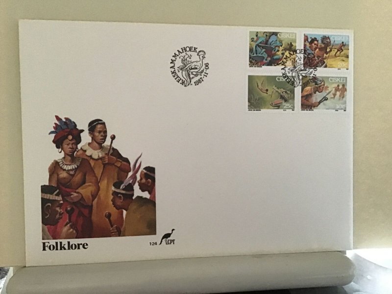Ciskei Folklore 1987 Large stamps cover and booklet Ref R25663 