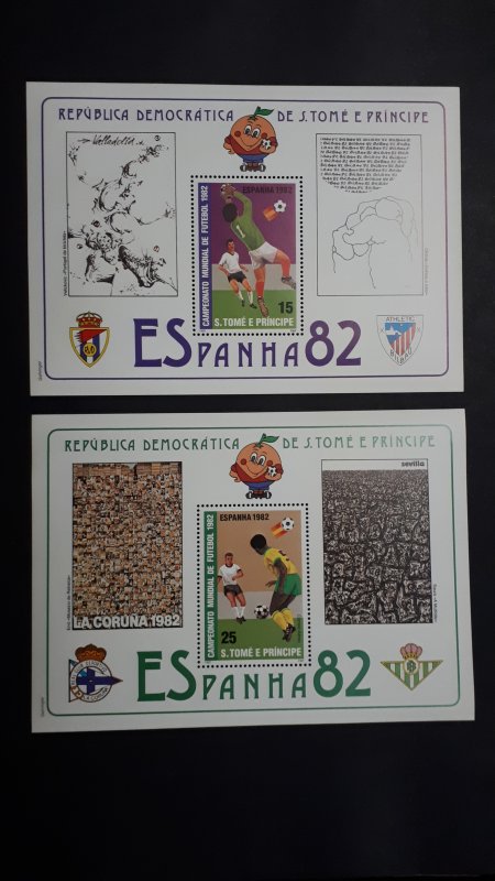 Sao Tome and Principe 1982. - Football - World Cup Spain 82 Bl 2x ** MNH