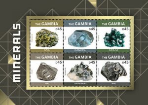 Gambia 2015 - Minerals - Sheet of 6 - MNH