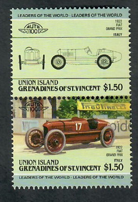 St. Vincent Grenadines - Union Island #159 Cars MNH attached pair