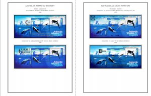 COLOR PRINTED AUSTRALIAN ANTARCTIC 1957-2020 STAMP ALBUM PAGES (44 illus. pages)