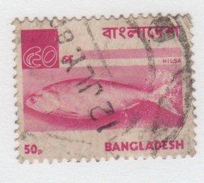  	 Bangladesh 1973 - Scott 48 used - 50p, Hilsa fish 