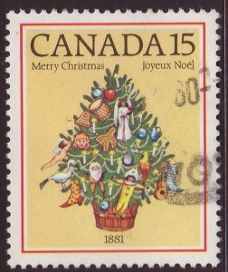 Canada 1981 Sc#901 15c Christmas Tree of 1881 USED-Fine-NH.
