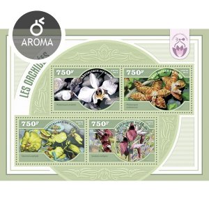 NIGER - 2014 - Orchids - Perf 4v Sheet - Mint Never Hinged