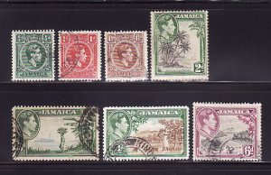 Jamaica 116-119, 121-123 U King George VI (A)