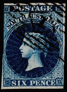 South Australia Scott 3 (1855) Used G, CV $200.00 M