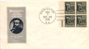 #828 Benjamin Harrison Plate Block– Ioor Cachet