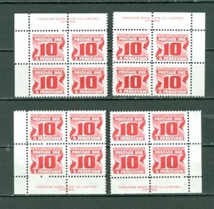 CANADA 1974 DUES #J35i IMPRINT CORNERS SET..PERF. 12  PVA GUM MNH..$6.00