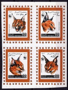 Somalia 1998 WWF Caracal Lynx COMPOUND S/S  ORIGINAL COLOR  MNH