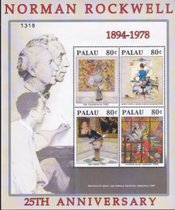 US 748 Trust Territories Palau NH VF Norman Rockwell M/S