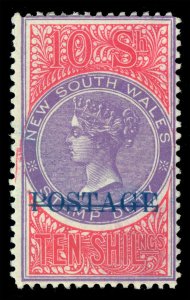 Australia 1904 NEW SOUTH WALES  Victoria  10sh crimson Sc# 108Be perf.12 mint MH