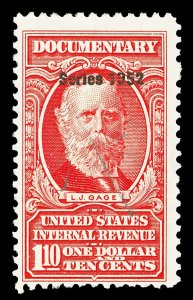 Scott R600 $1.10 1952 Dated Red Revenue Used Fine+ Cat $30